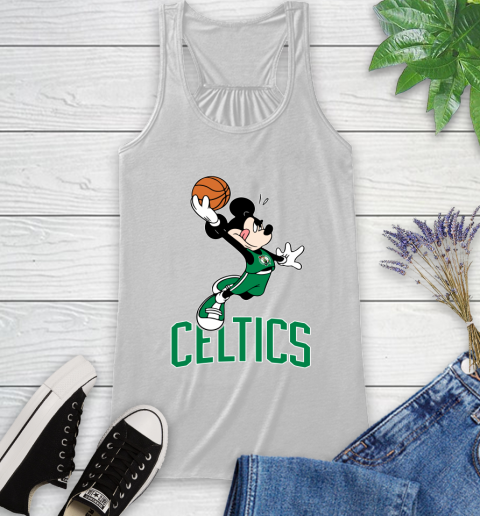 NBA Basketball Boston Celtics Cheerful Mickey Mouse Shirt Racerback Tank 2