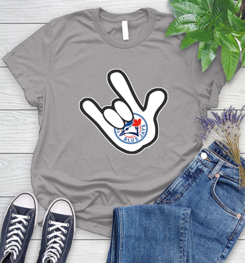 Toronto Blue Jays MLB Baseball Mickey Rock Hand Disney Women's T-Shirt 5