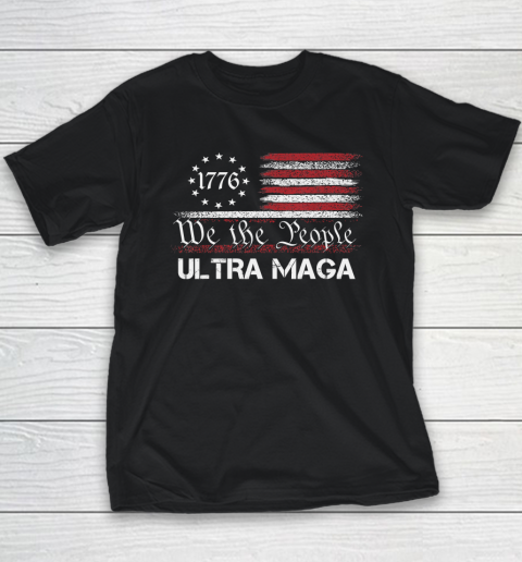 Ultra MAGA  We The People Republican USA Flag Vintage Youth T-Shirt
