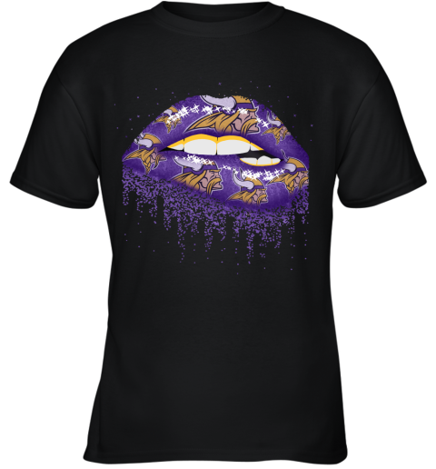 Biting Glossy Lips Sexy Minnesota Vikings NFL Football Youth T-Shirt