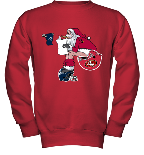 xjrr santa claus arizona cardinals shit on other teams christmas youth sweatshirt 47 front red