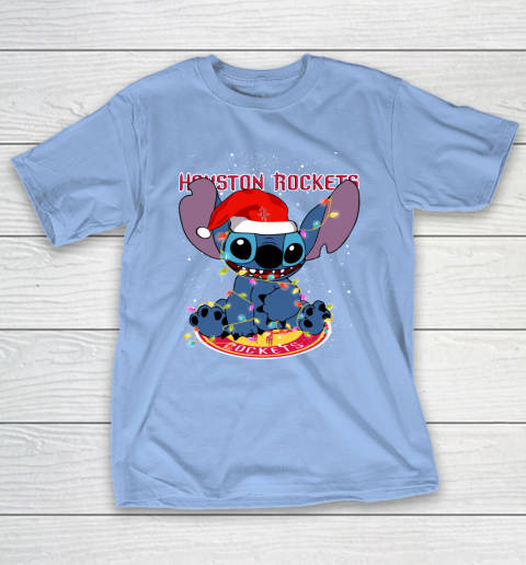 Houston Rockets NBA noel stitch Basketball Christmas T-Shirt 8