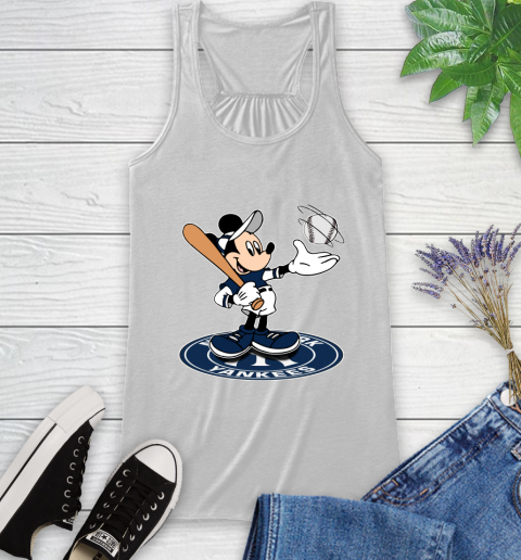 MLB Baseball New York Yankees Cheerful Mickey Disney Shirt Racerback Tank 2