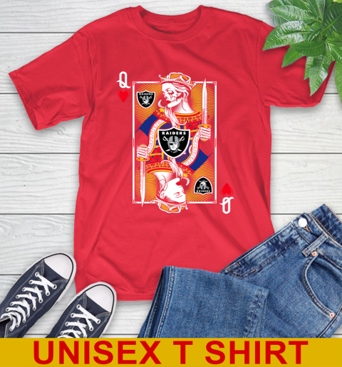 NFL Football Oakland Raiders The Queen Of Hearts Card Shirt T-Shirt 12