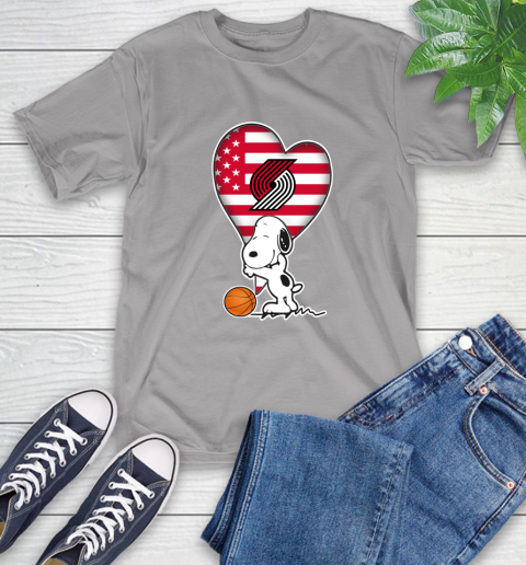 Portland Trail Blazers NBA Basketball The Peanuts Movie Adorable Snoopy T-Shirt 6