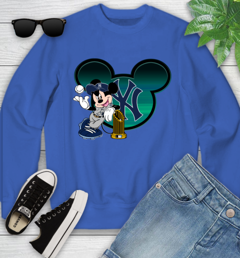 MLB New York Yankees The Commissioner's Trophy Mickey Mouse Disney Youth Sweatshirt 8