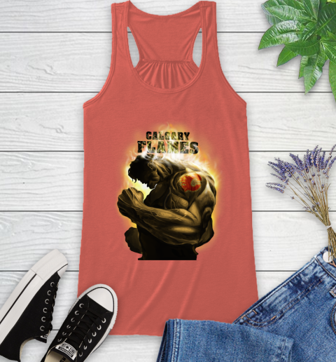 Calgary Flames NHL Hockey Hulk Marvel Avengers Sports Racerback Tank 3