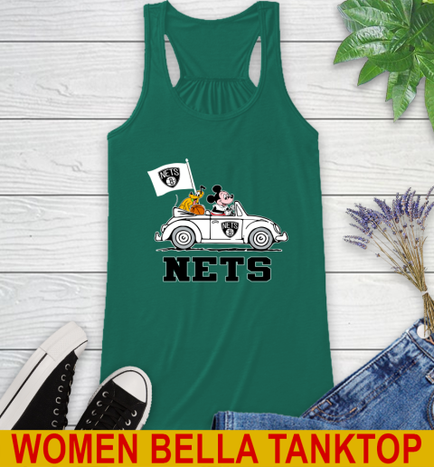NBA Basketball Brooklyn Nets Pluto Mickey Driving Disney Shirt Racerback Tank 7