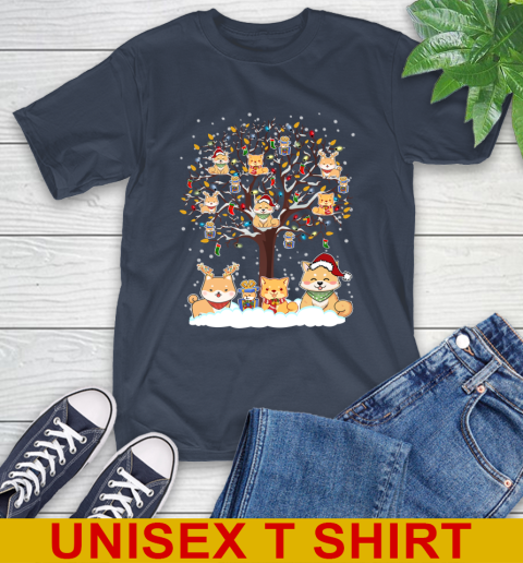 Shiba inu dog pet lover light christmas tree shirt 3