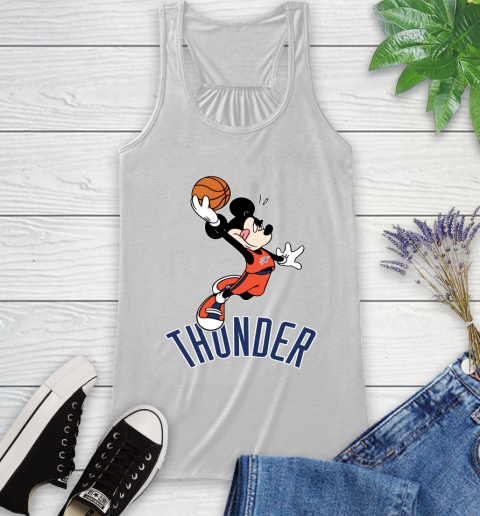 NBA Basketball Oklahoma City Thunder Cheerful Mickey Mouse Shirt Racerback Tank 2