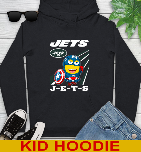NFL Football New York Jets Captain America Marvel Avengers Minion Shirt Youth Hoodie