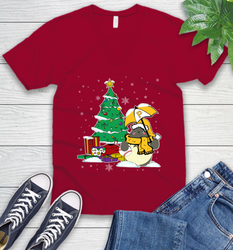 Pittsburgh Pirates MLB Baseball Cute Tonari No Totoro Christmas Sports V-Neck T-Shirt 7