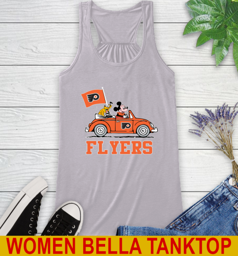 NHL Hockey Philadelphia Flyers Pluto Mickey Driving Disney Shirt Racerback Tank 5