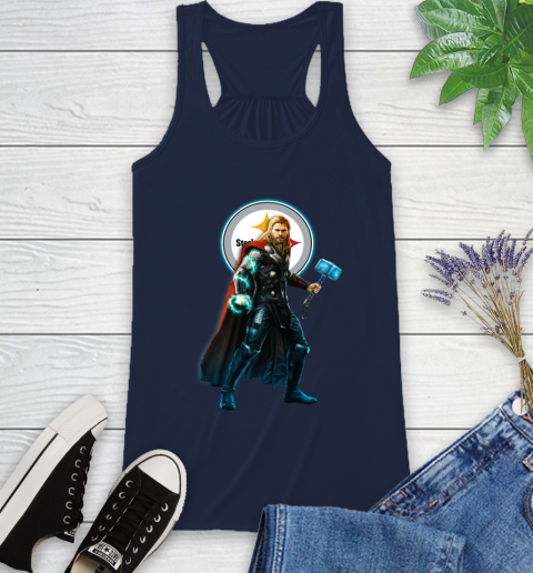 NFL Thor Avengers Endgame Football Pittsburgh Steelers Racerback Tank 12