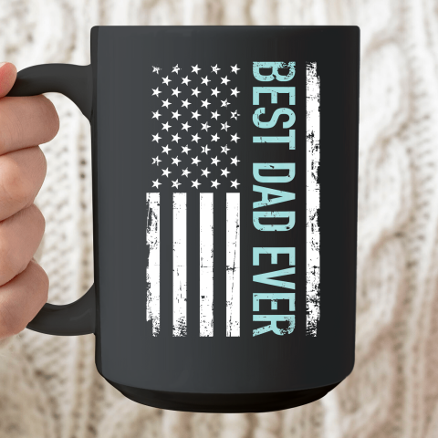 Father's day Best Dad Ever With US American Flag Ceramic Mug 15oz