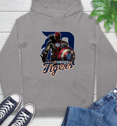 MLB Captain America Thor Spider Man Hawkeye Avengers Endgame Baseball Detroit Tigers Hoodie 6