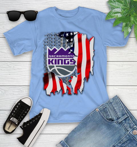 Sacramento Kings NBA Basketball American Flag Youth T-Shirt 15