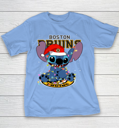 Boston Bruins NHL Hockey noel stitch Christmas Youth T-Shirt 7