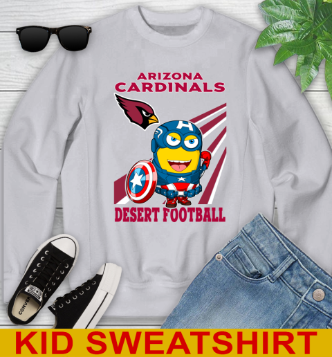 NFL Football Arizona Cardinals Captain America Marvel Avengers Minion Shirt Youth Sweatshirt 3