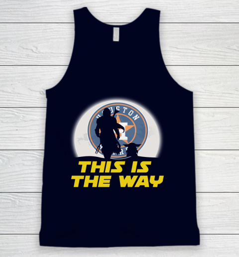Houston Astros MLB Baseball Star Wars Yoda And Mandalorian This Is The Way Tank Top 2