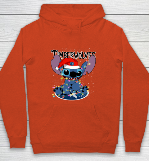 Minnesota Timberwolves NBA noel stitch Basketball Christmas Youth Hoodie 3