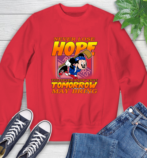 New York Rangers NHL Hockey ootball Mickey Disney Never Lose Hope Sweatshirt - Image 11