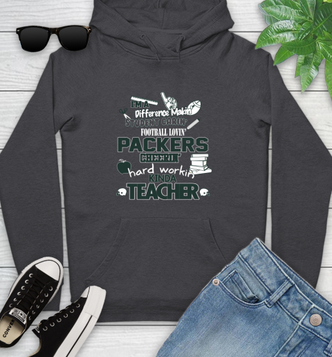 Green Bay Packers NFL I'm A Difference Making Student Caring Football Loving Kinda Teacher Youth Hoodie 8