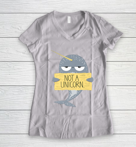 Not A Unicorn Cute Funny Narwhal Graphic Women's V-Neck T-Shirt 2