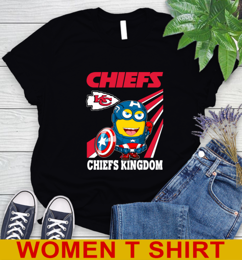 NFL Football Kansas City Chiefs Captain America Marvel Avengers Minion Shirt Women's T-Shirt