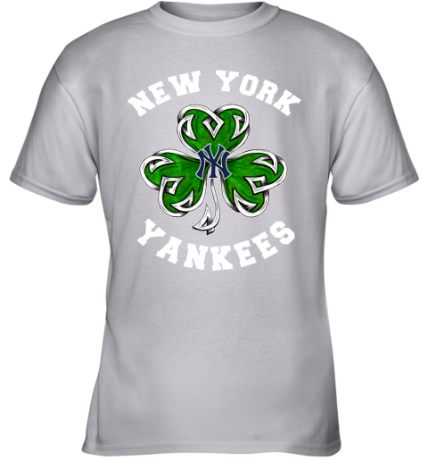 MLB New York Yankees Three Leaf Clover St Patrick's Day Baseball Sports  V-Neck T-Shirt
