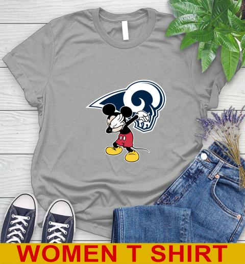 Los Angeles Rams NFL Football Dabbing Mickey Disney Sports Women's T-Shirt 11