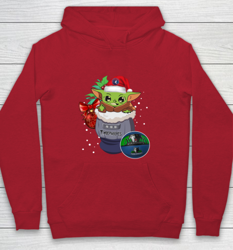 Minnesota Timberwolves Christmas Baby Yoda Star Wars Funny Happy NBA Youth Hoodie 9
