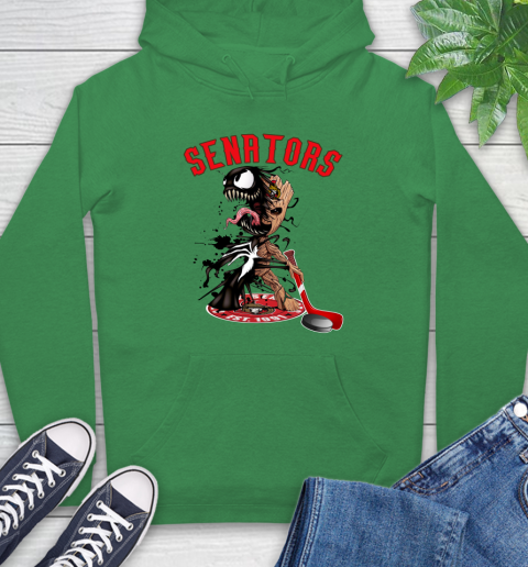 NHL Ottawa Senators Hockey Venom Groot Guardians Of The Galaxy Hoodie 8