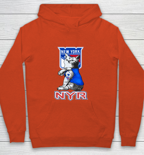 NHL My Cat Loves New York Rangers Hockey Youth Hoodie 3