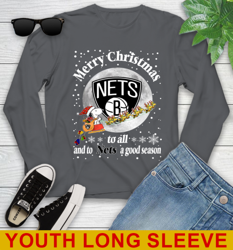Brooklyn Nets Merry Christmas To All And To Nets A Good Season NBA Basketball Sports Youth Long Sleeve 9