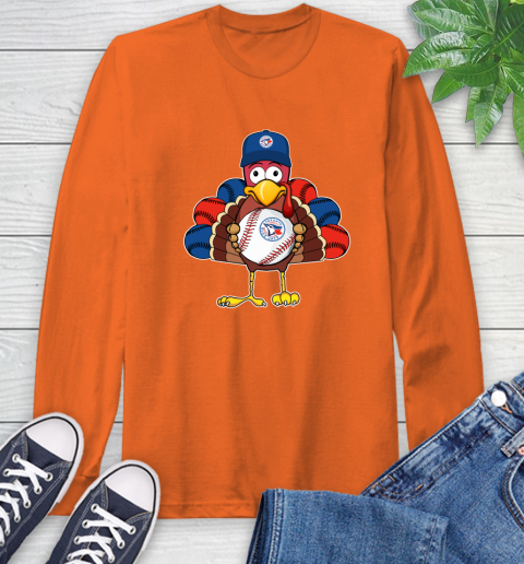Toronto Blue Jays Turkey thanksgiving Long Sleeve T-Shirt 5