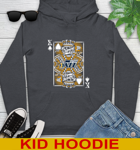 Utah Jazz NBA Basketball The King Of Spades Death Cards Shirt Youth Hoodie - Image 10