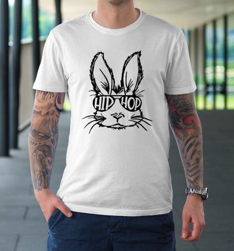Hip Hop Bunny Face With Sunglasses Easter Day T-Shirt