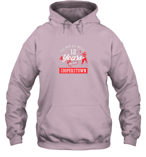 6irv this mom has waited 12 years baseball sports cooperstown hoodie 23 front light pink