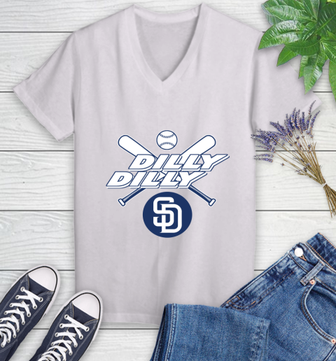 MLB San Diego Padres Dilly Dilly Baseball Sports Women's V-Neck T-Shirt