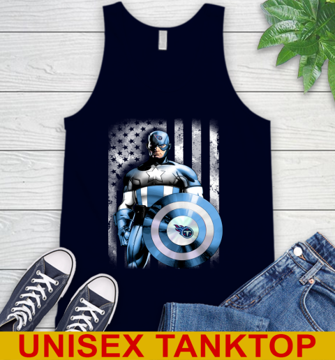 Tennessee Titans NFL Football Captain America Marvel Avengers American Flag Shirt Tank Top 2