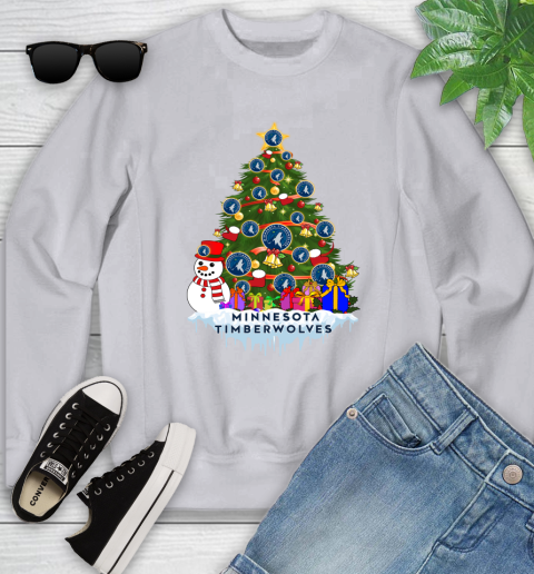 Minnesota Timberwolves Merry Christmas NBA Basketball Sports Youth Sweatshirt 4