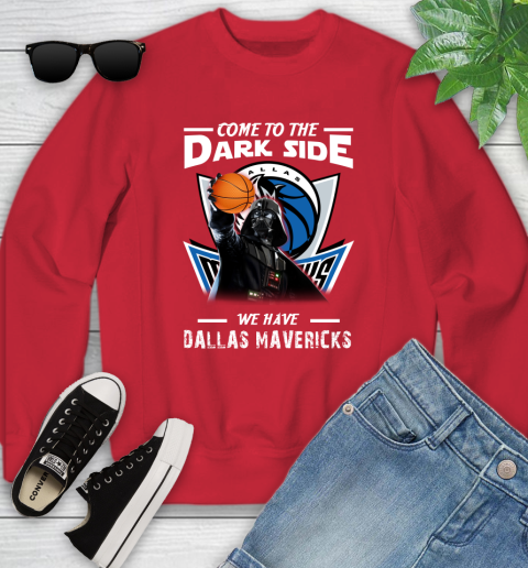 NBA Come To The Dark Side We Have Dallas Mavericks Star Wars Darth Vader Basketball Youth Sweatshirt 8