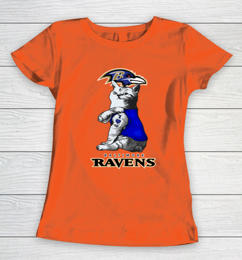 NFL Football My Cat Loves Baltimore Ravens Women's T-Shirt 4 NFL Football My Cat Loves Baltimore Ravens Women's T-Shirt - Image 4