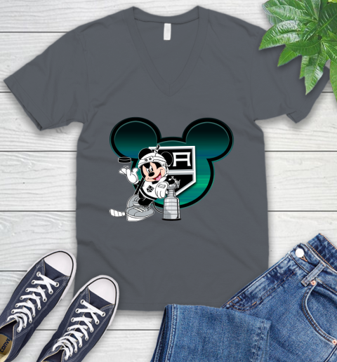 NHL Los Angeles Kings Stanley Cup Mickey Mouse Disney Hockey T Shirt V-Neck T-Shirt 5