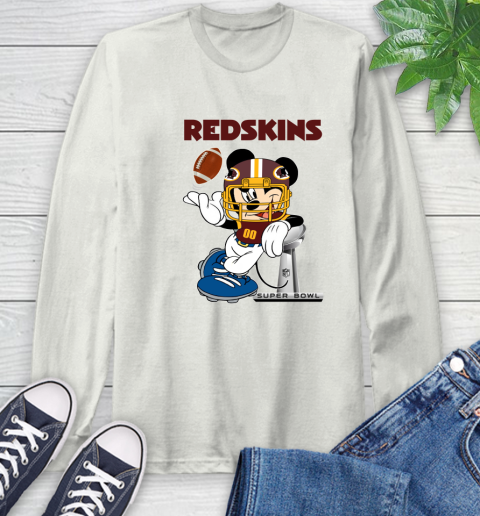 NFL Washington Redskins Mickey Mouse Disney Super Bowl Football T Shirt Long Sleeve T-Shirt 12