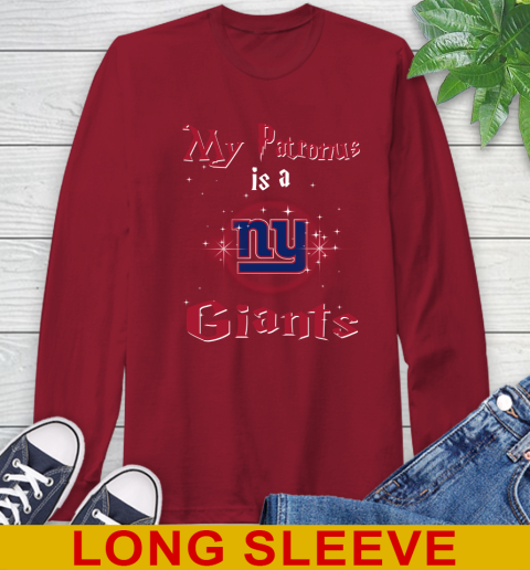 NFL Football Harry Potter My Patronus Is A New York Giants Long Sleeve T-Shirt 9
