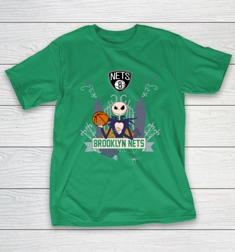 NBA Brooklyn Nets Basketball Jack Skellington Halloween T-Shirt 5
