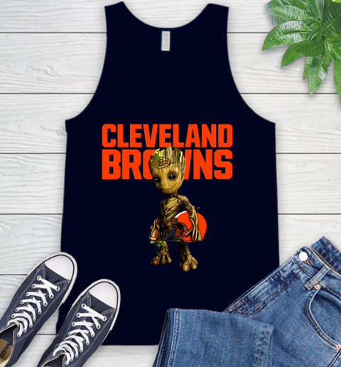 Cleveland Browns NFL Football Groot Marvel Guardians Of The Galaxy Tank Top 3