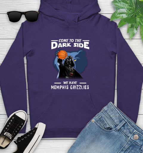 NBA Come To The Dark Side We Have Memphis Grizzlies Star Wars Darth Vader Basketball Youth Hoodie 5